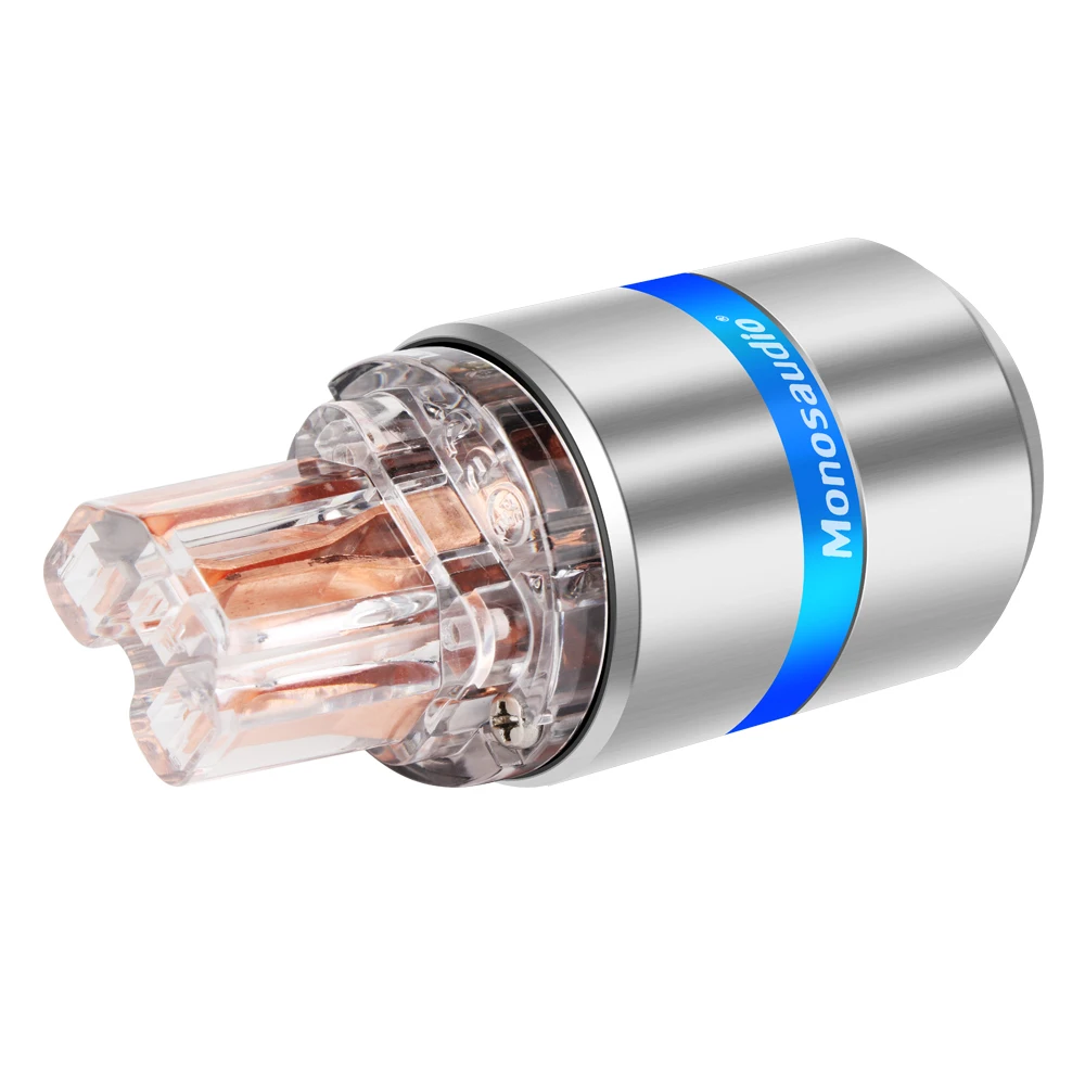 Monosaudio hifi Pure copper Schuko Plug  hifi red Pure copper EUR version Hifi audio Power cable Extenstion adapter Plug