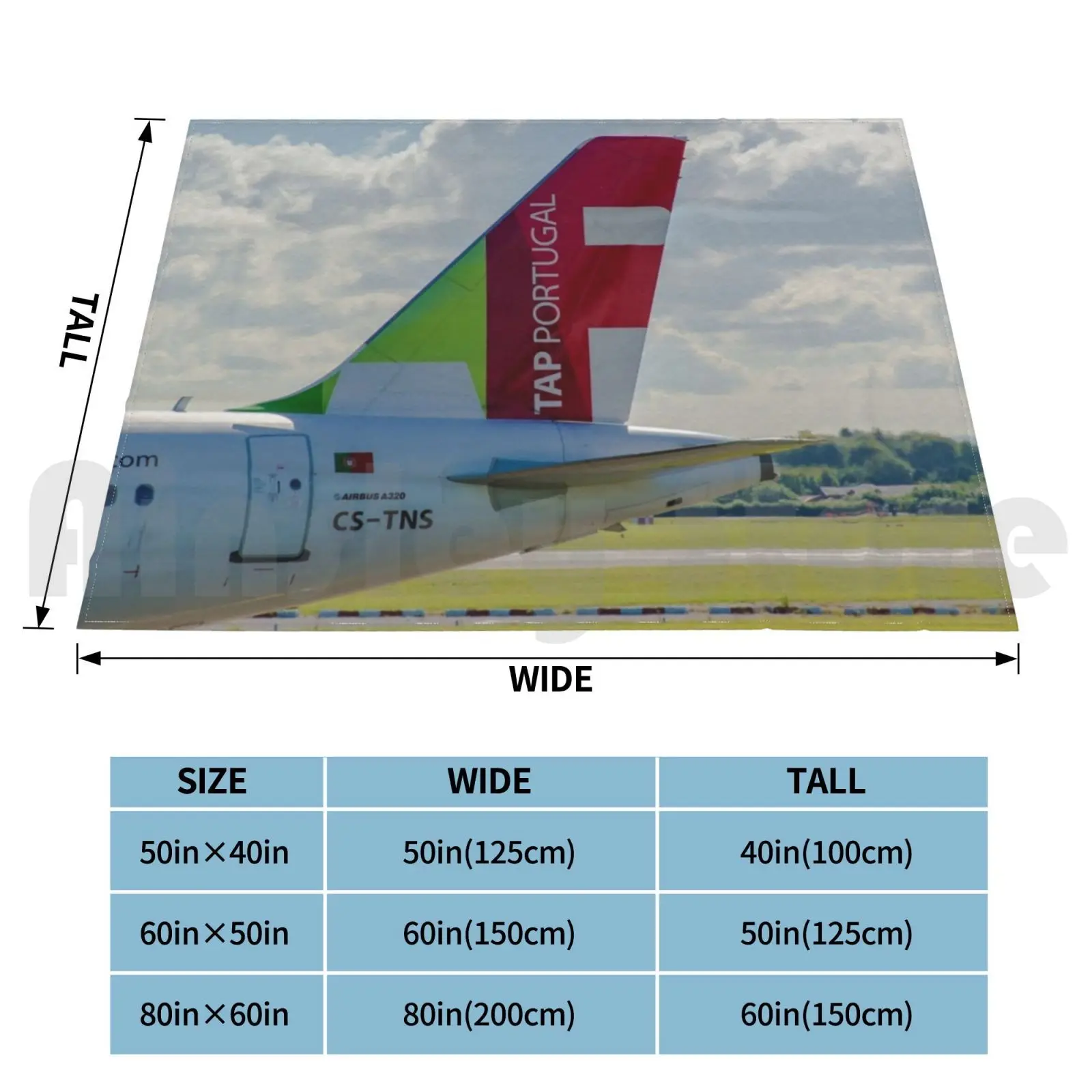 Air Portugal ( Tap ) Airbus A320 Tail Livery Blanket Fashion Custom A320 Air Airbus Airplane Airport American