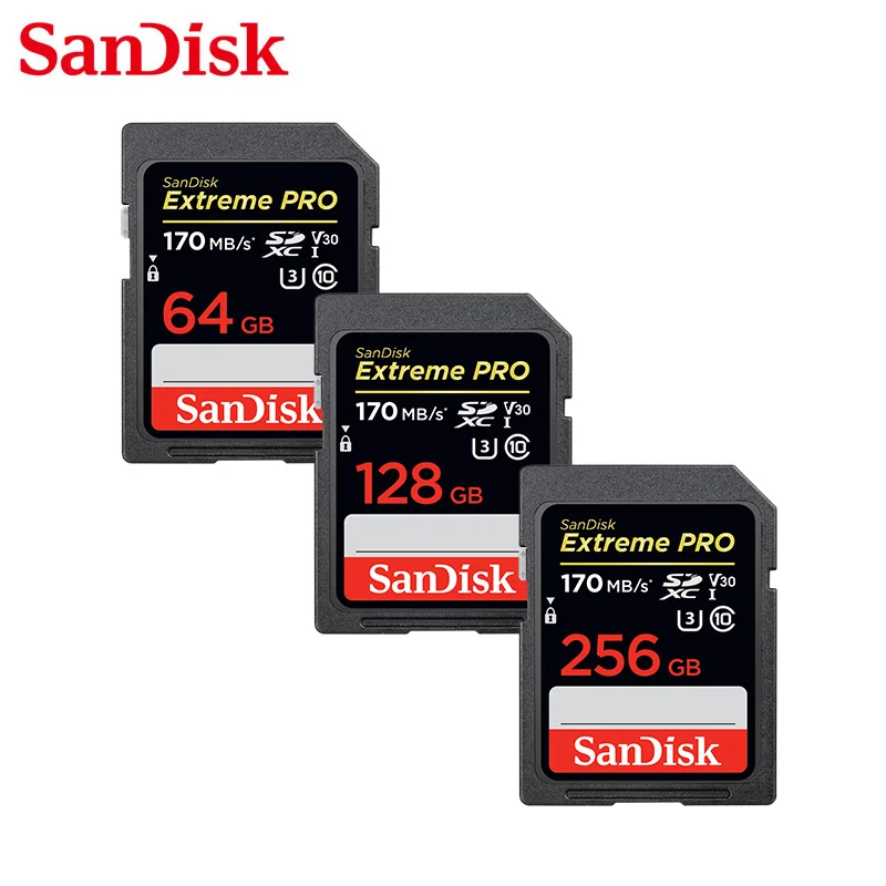 SanDisk Ultra Original SD Card 32GB 95MB/S SDHC 64GB 128GB 256GB 170MB/S SDXC Class10 Memory Card 512GB USH-1 Support for Camera