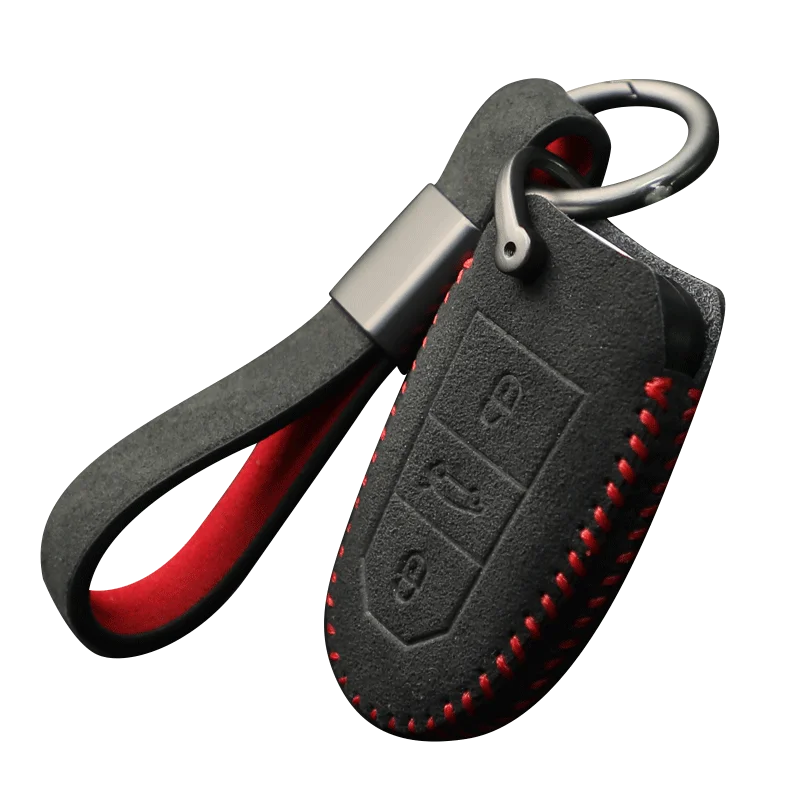 Alcantara suede key case for Peugeot 308 408 508 2008 3008 4008 5008 key case car accessories