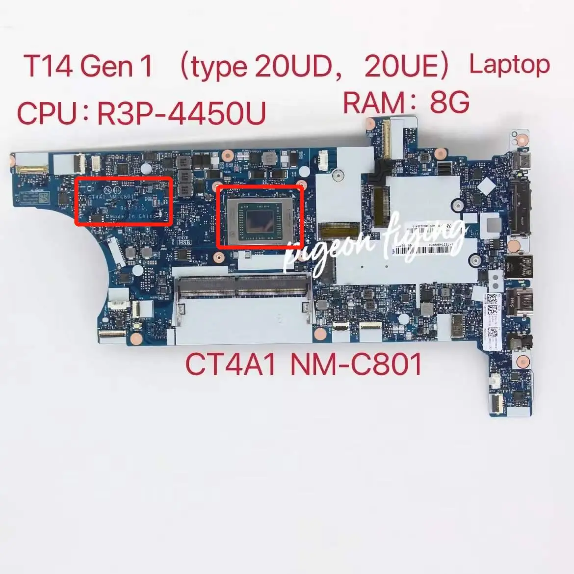 

NM-C801 Mainboard for Thinkpad T14 Gen 1 (Type 20UD, 20UE) Laptop Motherboard CPU:R3P-4450U AMD UMA RAM:8GB DDR4 100% Test OK