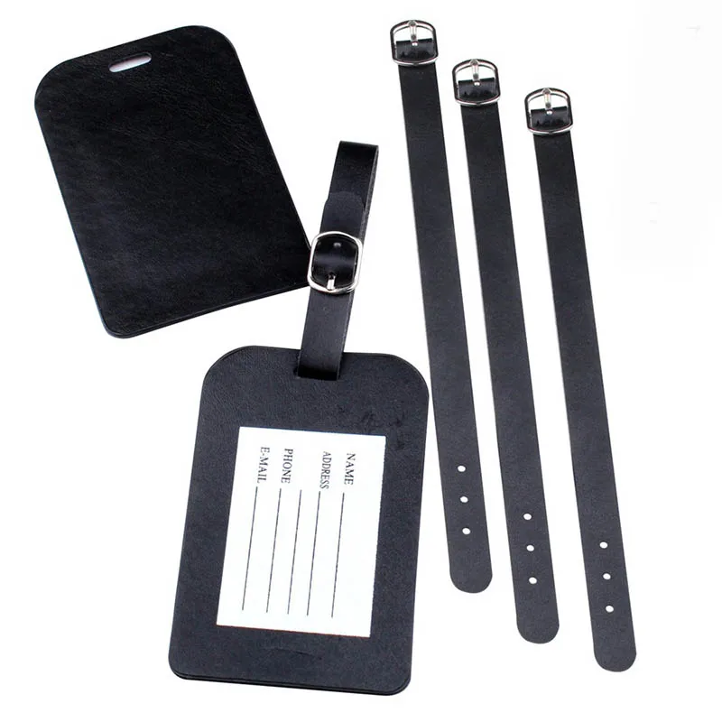 5pcs/Lot Travel Accessories PU Leather Luggage Tag Strap