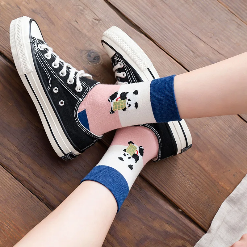 Socks Women Animal Panda Funny Socks Creative Streetwear Sweet Cute Korean Kawaii Cartoon Sock Skarpetki Sokken Calcetines Soks