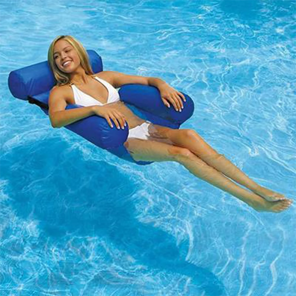 Foldable Water Hammock Recliner for Swimming Pool, Inflatable Mat, Floating Bed, Air Mat, Cushion Water Sleeping Lounger Chair