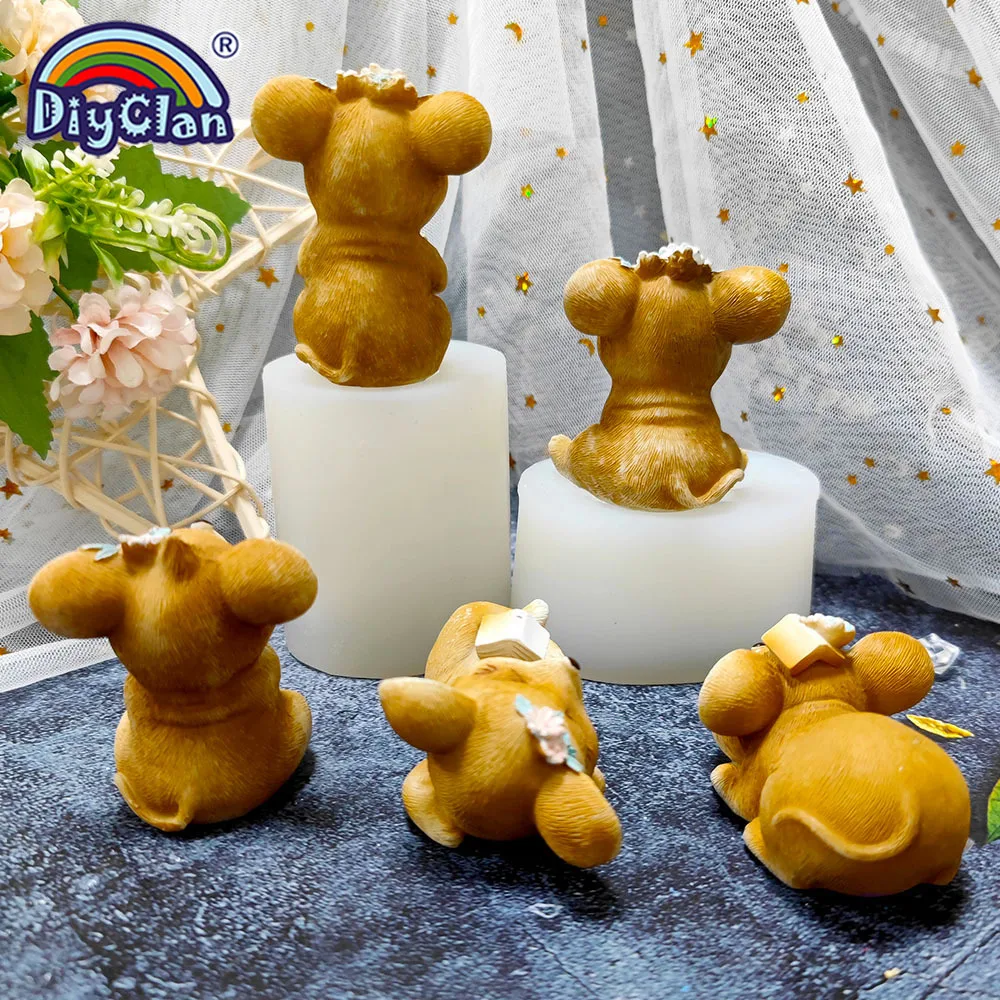 3D Simulation Mouse Chocolate Silicone Mold For Cake Topper Decoration New Year Candle Making 2020 Animal Plaster Resin Molds