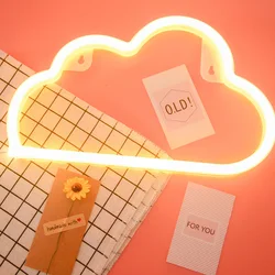 LED Neon Sign Light Wall Decoration Love Lightning Cloud Moon Neon Light LOVE Wall Art Sign Party Decor Photography Prop Gift
