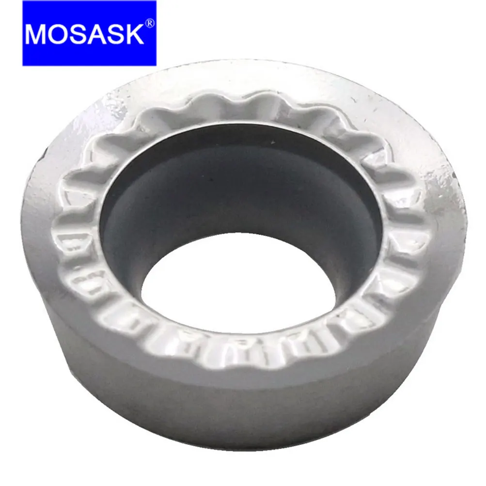 MOSASK-torno CNC para mecanizado de Metal no ferroso, 10 piezas, RPGT, 1003, 1204, cortador de fresado facial, insertos de carburo de tungsteno