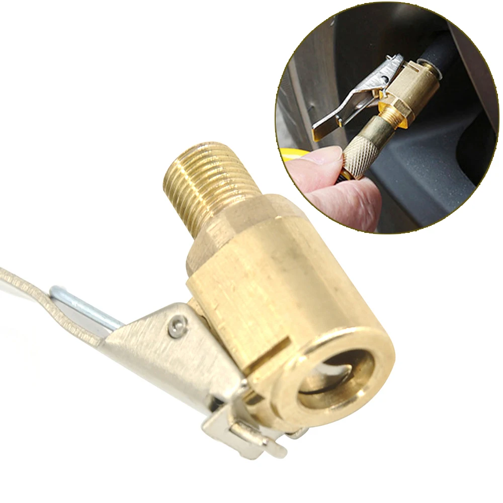 Car Auto Truck Brass Air Inflator Pump Chuck Tyre Wheel Tire Valve 8mm Clip Clamp Connector Adapter Accessories For Compressor