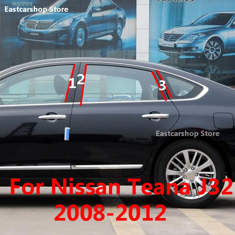 for Nissan Teana J32 2012 2011 2010 2009 2008 Car B C Pillar Middle Central Column PC Window Decoration Sticker Accessories