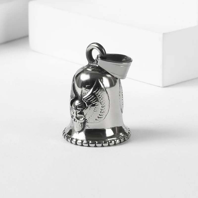(Has bell sound) Live To Ride Eagle Motor Biker Bell Pendant Stainless Steel Skull Rose Lady Rider Pendantendant