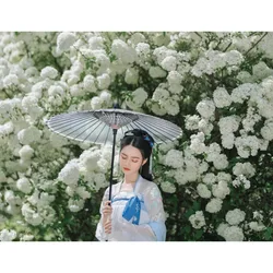 Japanese Chinese Style Ancient Style Long Handle Silk Oil Paper Umbrella Cos Women Wind Umbrella Parapluie Paraplu Sombrilla