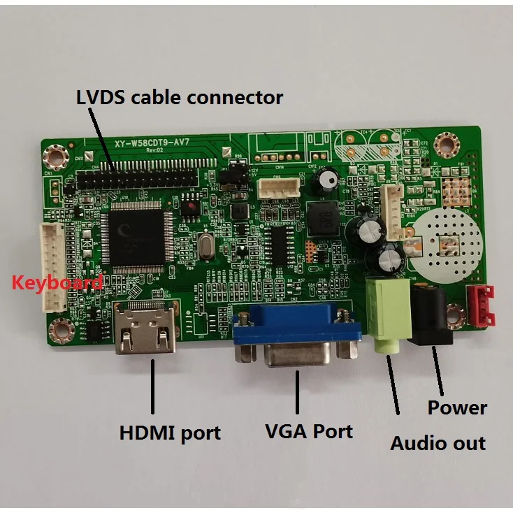 58C 컨트롤러 보드 + 금속 합금 다시 커버 케이스 상자 VGA HDMI 호환 키트 B156XW03 15.6 "LED LCD 1366x768 패널 DIY