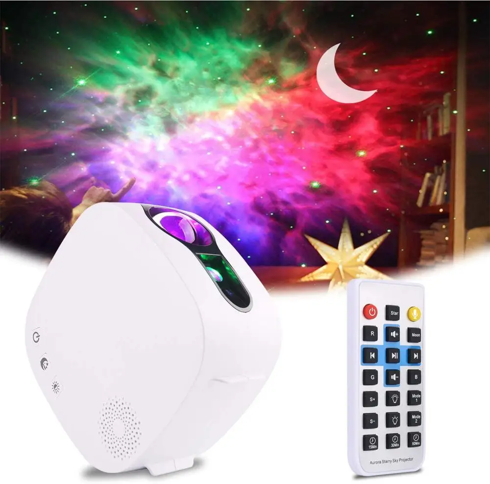 Starry Sky Night Light LED Bluetooth Projector Galaxy Bedroom Nova Projector Nightlight Child Christmas Lights