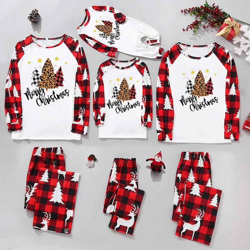 2024 New Christmas Family Pajamas Stylish Christmas Print Comfortable And Cute Warm Pyjama Noel Family Xmas Set Baby Boy Clothes