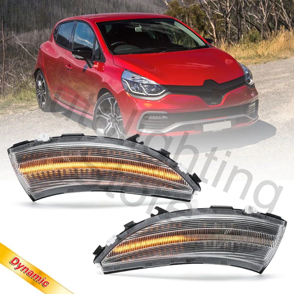 

2Pcs Amber Dynamic LED Side Mirror Light Turn Signal Sequential Indicators Lamp For Renault Clio 4 2012-2020 Captur Samsung QM3