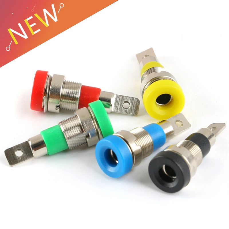 2pcs 4MM Binding Post Banana Socket panel mount Test Probe connector Female Jack Socket Plug Wire Connector
