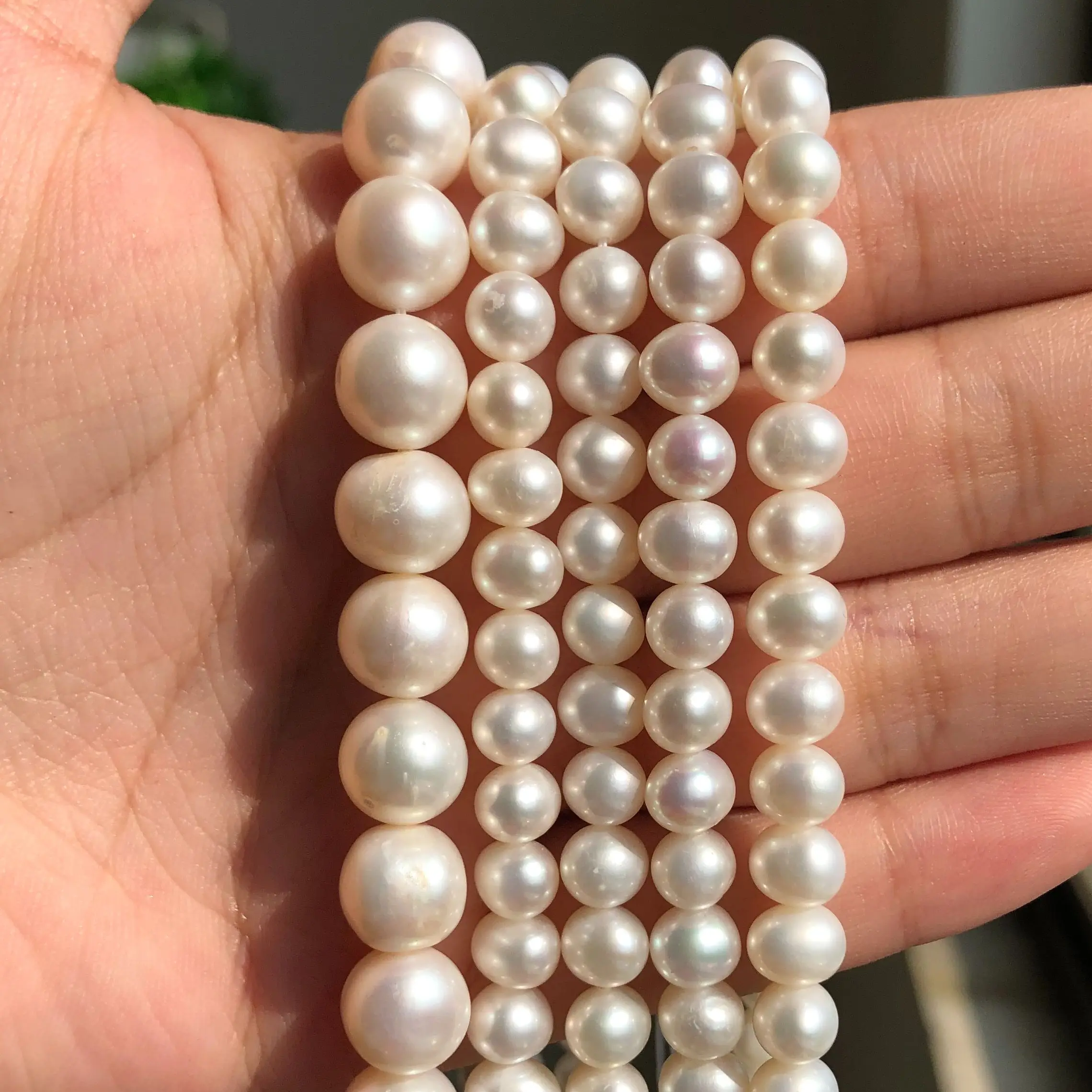 Wholesale AAA White 100% Natural Round Shape Freshwater Pearl Beads For Jewelry Making DIY Bracelet Necklace 5 6 7 8 9 10mm