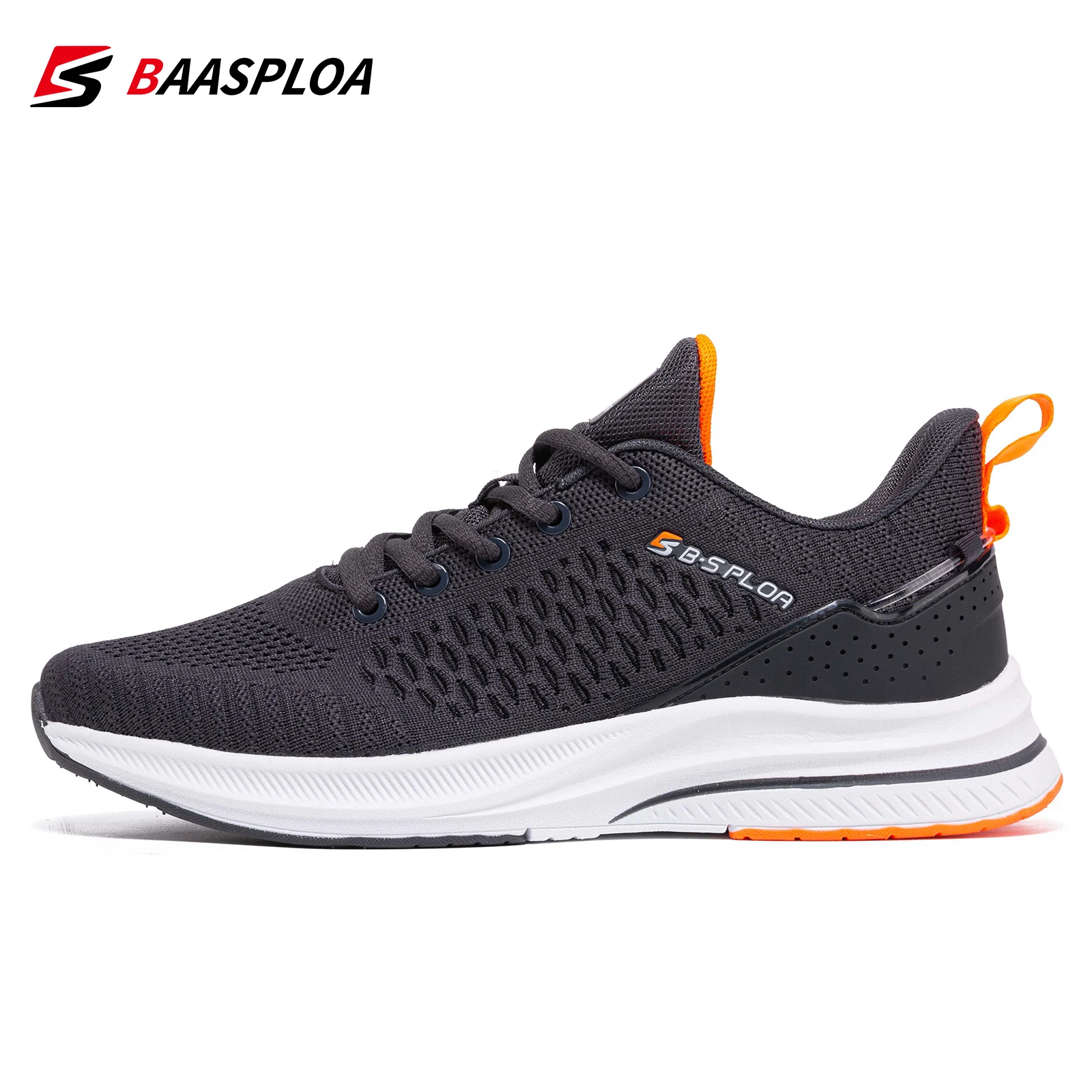 Baasploa Zapatillas de Correr con Cordones, Zapatos de Malla, Material Ligero, Estilo Informal, Zapato de Diseñador, Adecuado para Deportes de