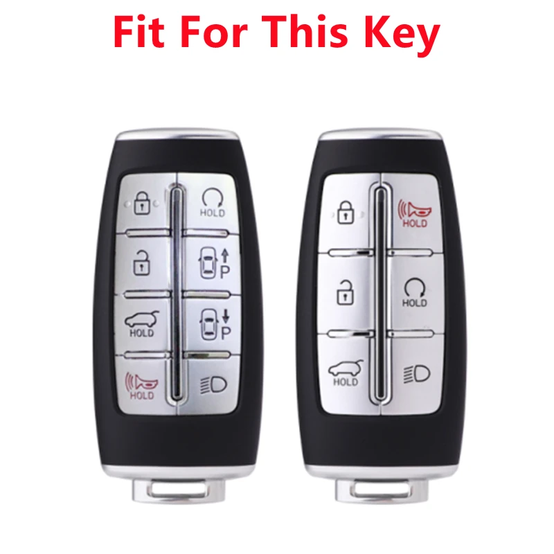 FLYBETTER Genuine Leather Key Case Cover For Hyundai Genesis G80 GV70 GV80 2019 2020 2021 L698