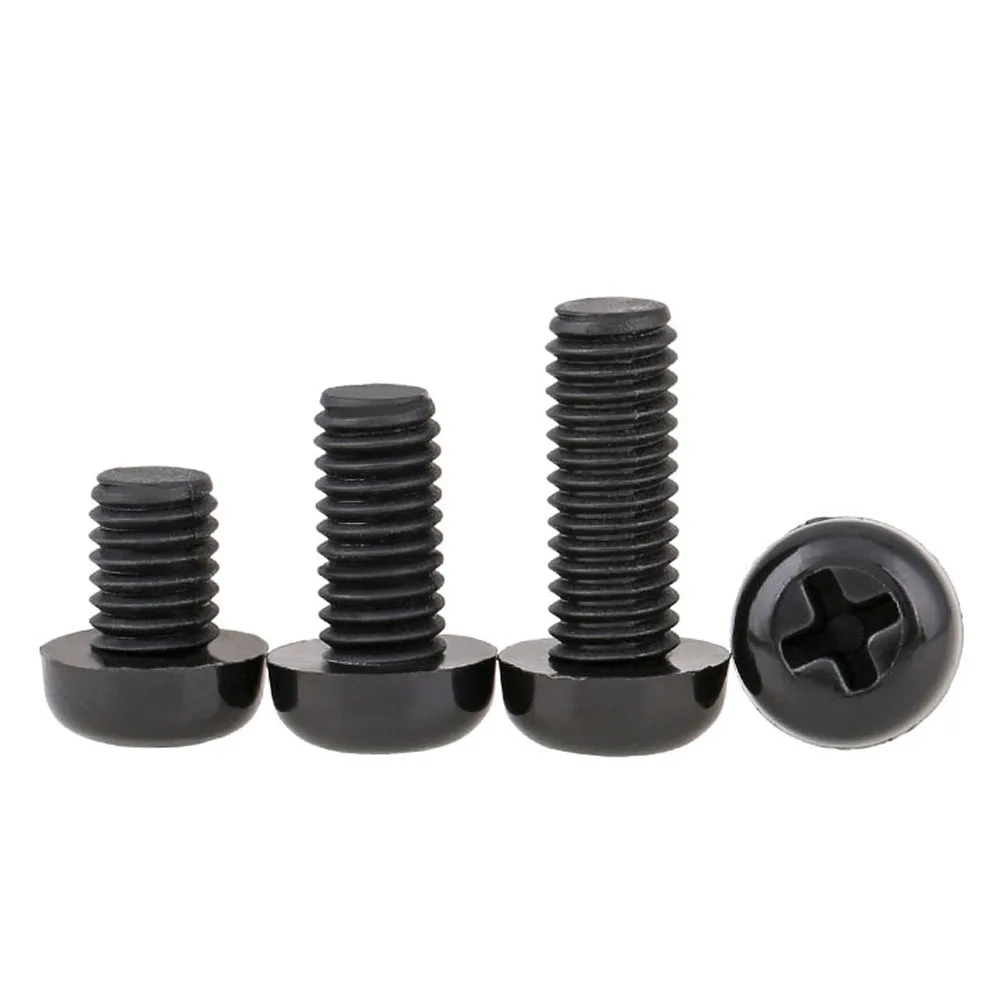 Wkooa M3 Screws Nylon Round Head Phillips Drive Robot Light Bolts Plastic Black Pack 1000