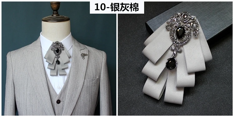 Luxus Mode Bowties Bögen Krawatte Brosche Stoff Kristall Pins Und Broschen Corsage Schmetterling Bluse Zubehör Pin Revers für Frauen – Detail 12