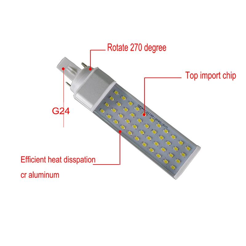 Imagem -04 - Lampada Led G23 G24 Lâmpada 12w Led Pl-c G24d Luzes Led G24d123 Cfl 26w Substituição G24 Base Tubular Lâmpadas Led