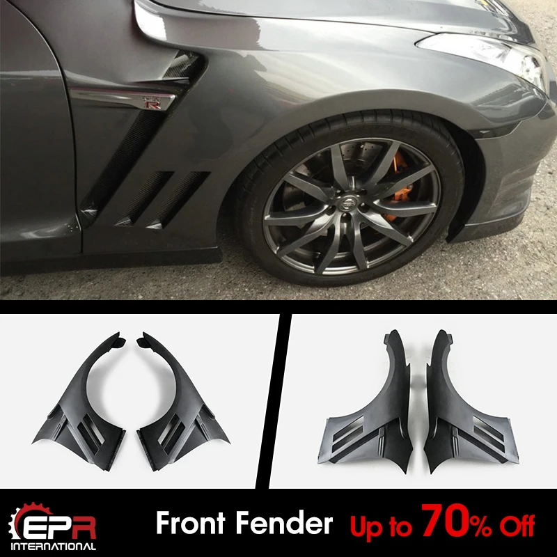 

For 2013 onwards Nissan R35 GTR AS Type FRP Fiberglass Unpainted Front Vented Fender Mudguards Exterior accessories Kits