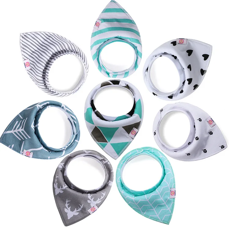 10 Pcs/Lot Baby  Bibs Extra Soft Natural Cotton Baby Drool Bib Towel  Saliva Triangle Dribble Saliva Towel For Baby Girls Boys