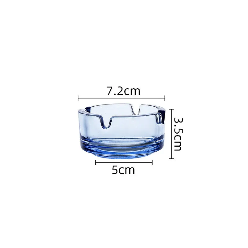 Lead-free Glass Ashtray MiniAsh Holder Clear Cigarette Ash Holder 70MM Smoking Accessories Hotel Home Table Decoration For Woman