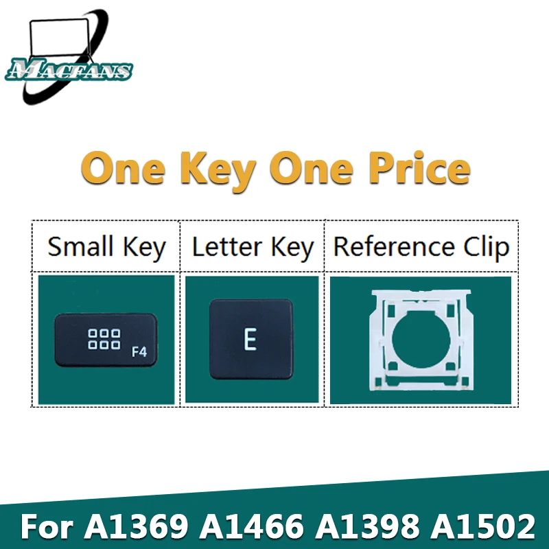 Replacement A1466 Keycap US UK Layout Keycap for Macbook Air A1369 A1398 Key A1502 keycap One Black Key One Butterfly Clip