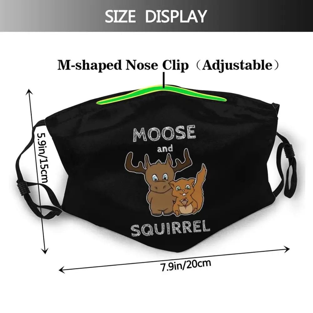 Moose และกระรอกพร้อมข้อความพิมพ์ตลก reusable ตัวกรอง Pm2.5หน้ากากปิดหน้า Moose กระรอก spn SUPERNATURAL ครอบครัว fandom fanart