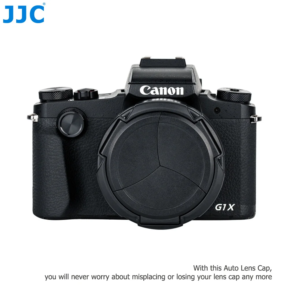 JJC Auto Lens Cap for Canon PowerShot G1X Mark III Camera Portable Camera Cover G1X M3 G1XM3 Automatic Lens Protector Lenses