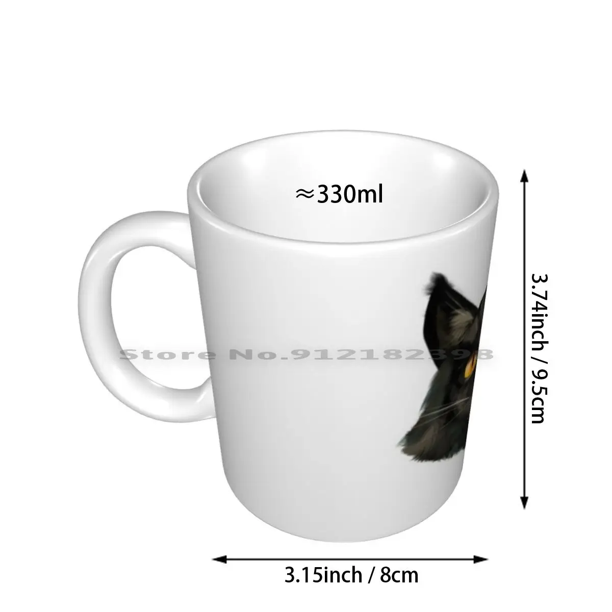 Black Halloween Cat Ceramic Mugs Coffee Cups Milk Tea Mug Cat Black Cat Third Eye Halloween Cat Witch Cat Witchy Cat Hissing