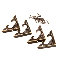4pcs Corner Bracket Scrapbook Albums Jewelry Wooden Box Decorative Protector Crafts For Furniture Hardware