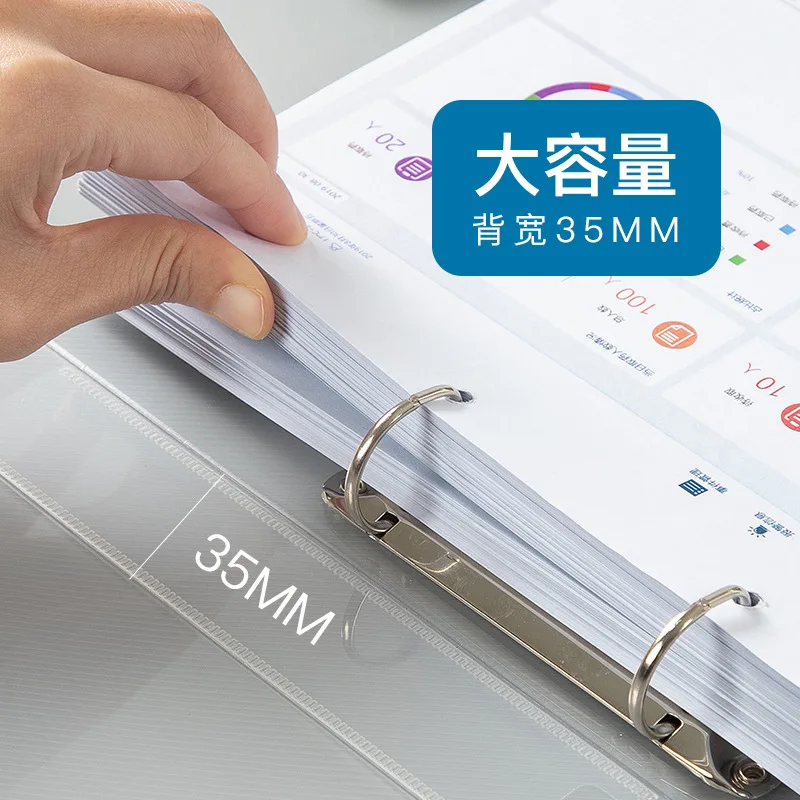 2/3/4 Ringen Eenvoudige Classy Pp Clear Document Bindmiddel A4, Map Met D-Vormige Clips