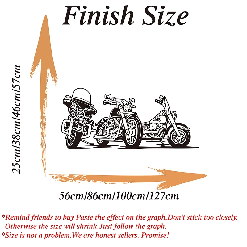 3Pcs Motorbike Scooter Harl ey David son Wall Sticker Playroom Kids Room Motorcycle Motor  Autobike Wall Decal Boyroom VInyl Dec
