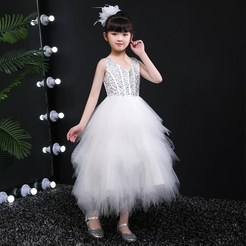 Girl's Birthday Party Dress Flower Girl's Banquet Party First Eucharist Party Dress Sequined Bridesmaid Wedding Party Dress