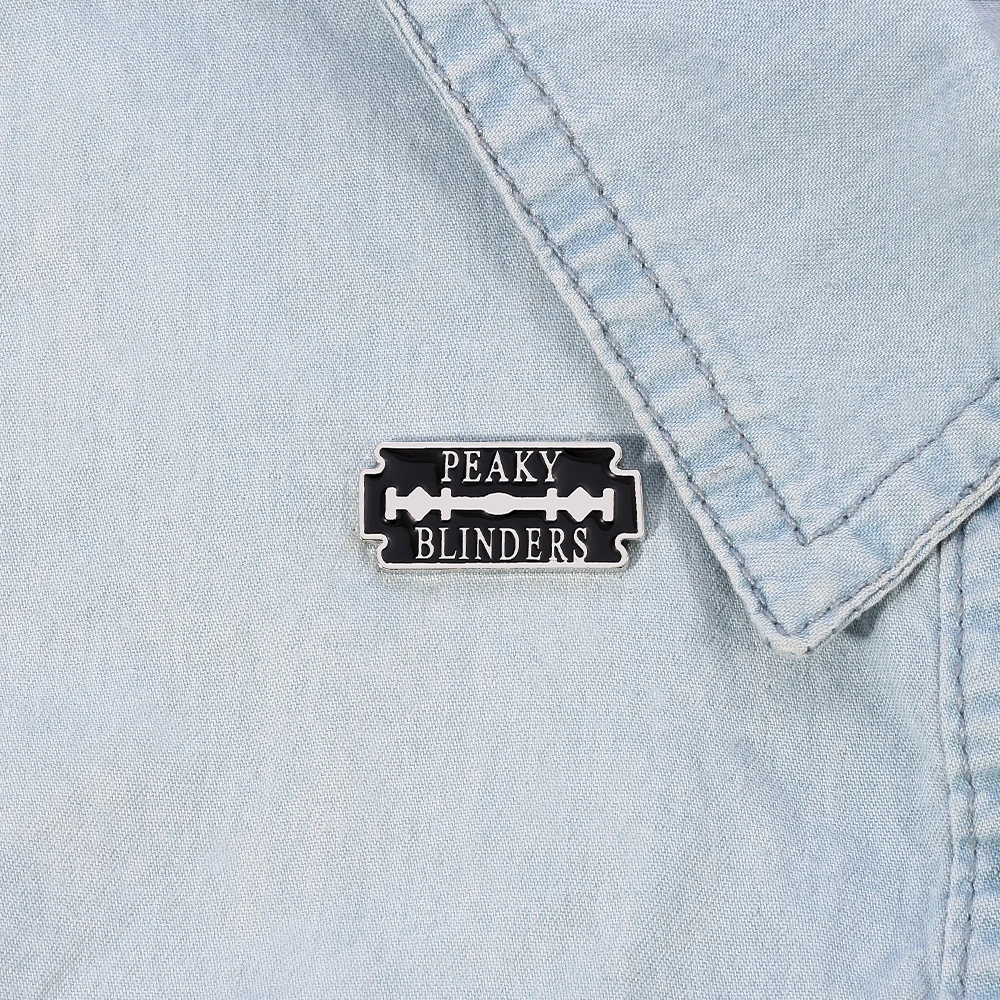 Fashion Thomas Shelby Peaky Blinder razor blade pin badge Gift for Fathers Men Friends Metal Enamel Pins Brooch Backpack Pin