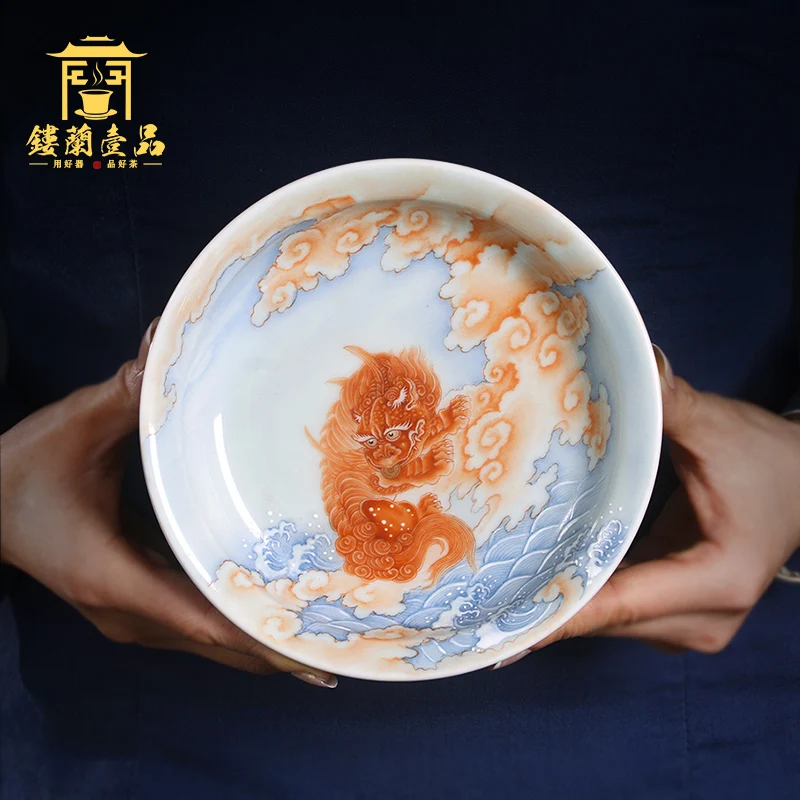 |cup jingdezhen ceramic hand-painted decorative sit completely dish to admire the tray of tea, furnishing articles