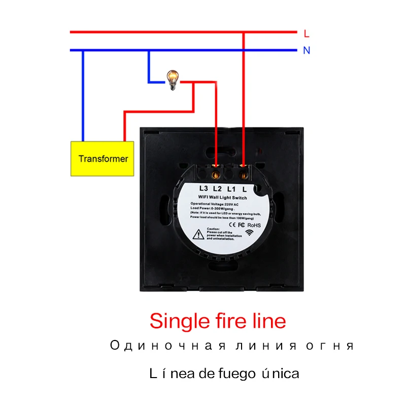 UNKAS No Neutral Wire Required 1 2 3 4 Gang Wifi Wall Light Touch Switch EU 220V Tuya Smart Home Support Alexa Google Home