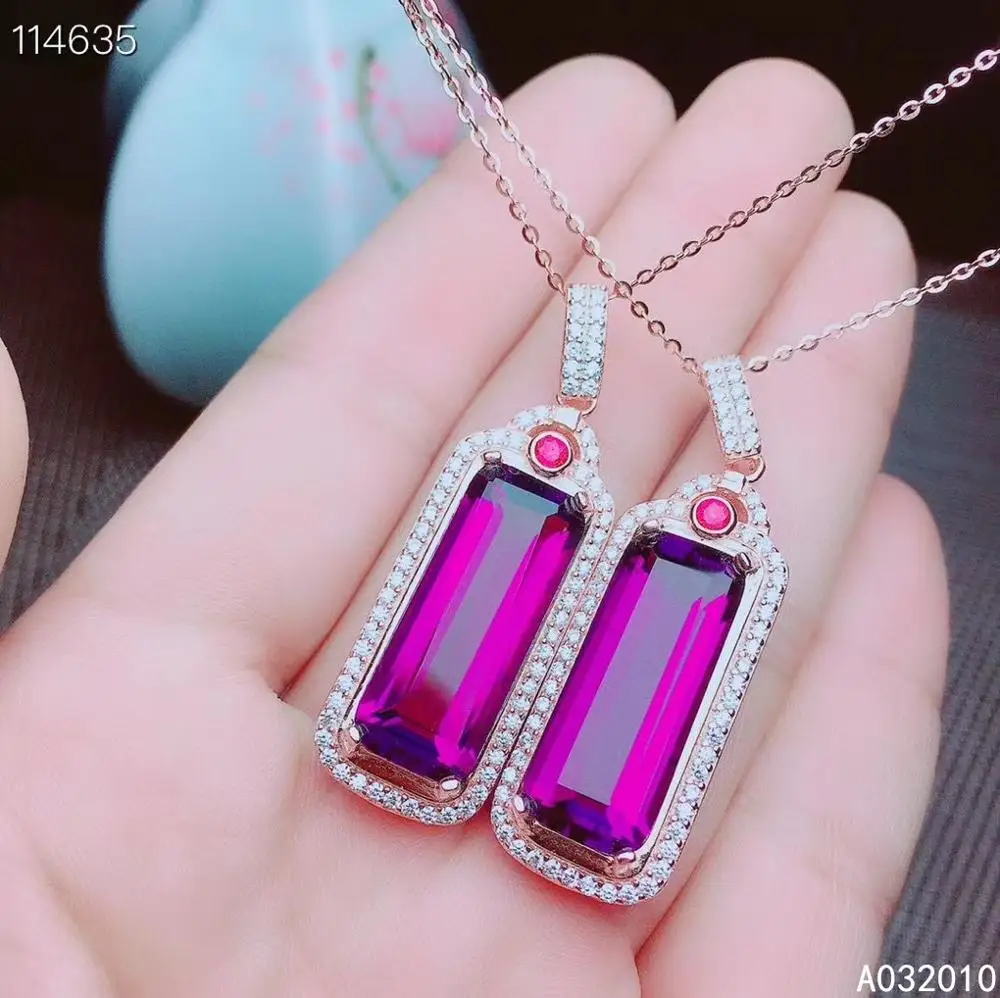 

KJJEAXCMY Fine Jewelry 925 Sterling Silver inlaid gemstone Amethyst Female Miss Woman Pendant Necklace lovely hot selling