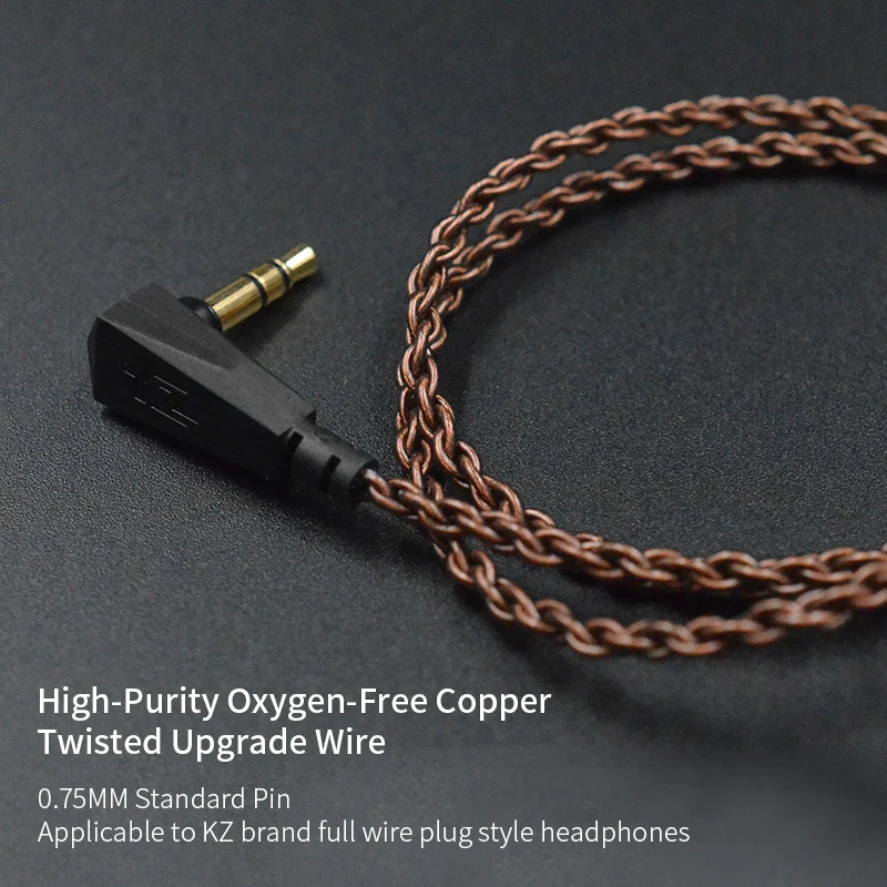 KZ Earphone Original cable high-purity Oxygen-free Copper Upgrade Cable KZ Headset Cable For KZ ZAX ZSX ZS6 ZST ZSR ZS10 PRO EDX