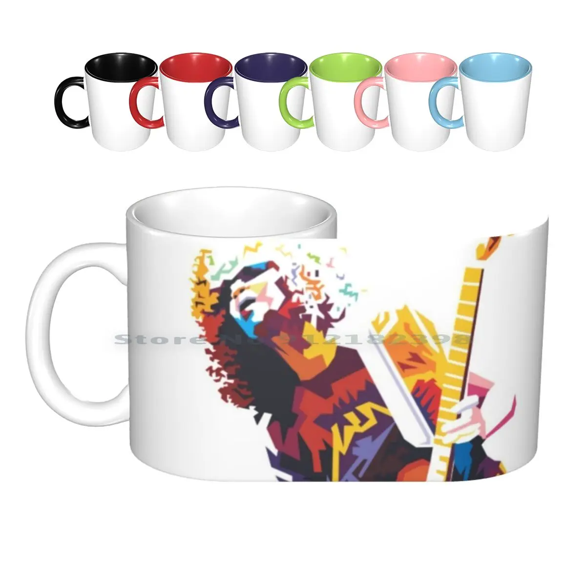 Guitarist Ceramic Mugs Coffee Cups Milk Tea Mug Guitarist Music Guitar Man Concert Musician Musical Sound Instrument Play Solo