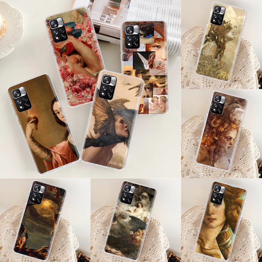 Art Painting The Birth Of Venus Bling Cute Phone Case For Xiaomi Redmi Note 11 12 Pro Plus 12S 11S 11T 11E 10S 10 9 9S 9T 4G 5G