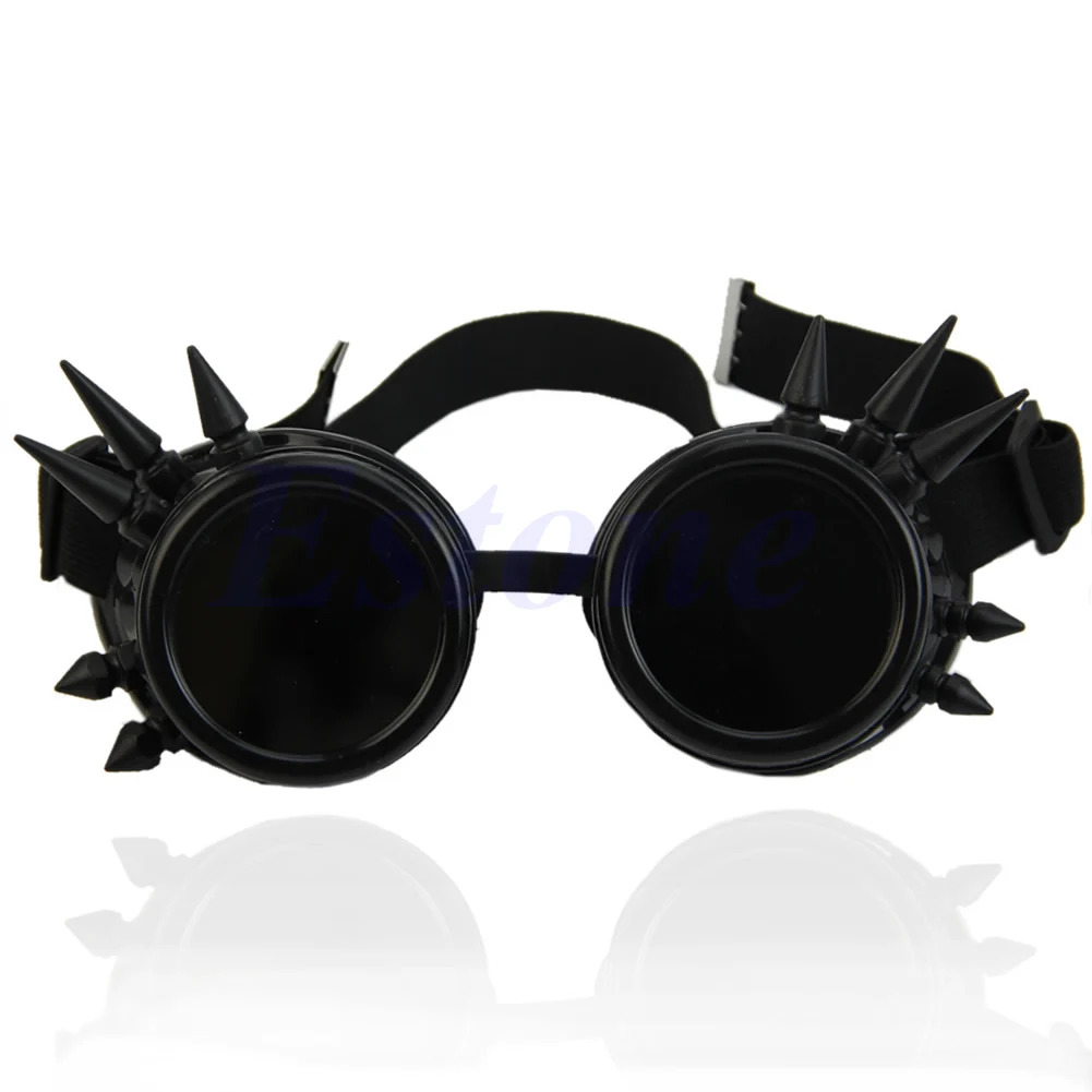 2023 Halloween Welding Round goggle steampunk cyber Goth Sunglasses Rivet spiked goggles Cosplay Antique Victorian