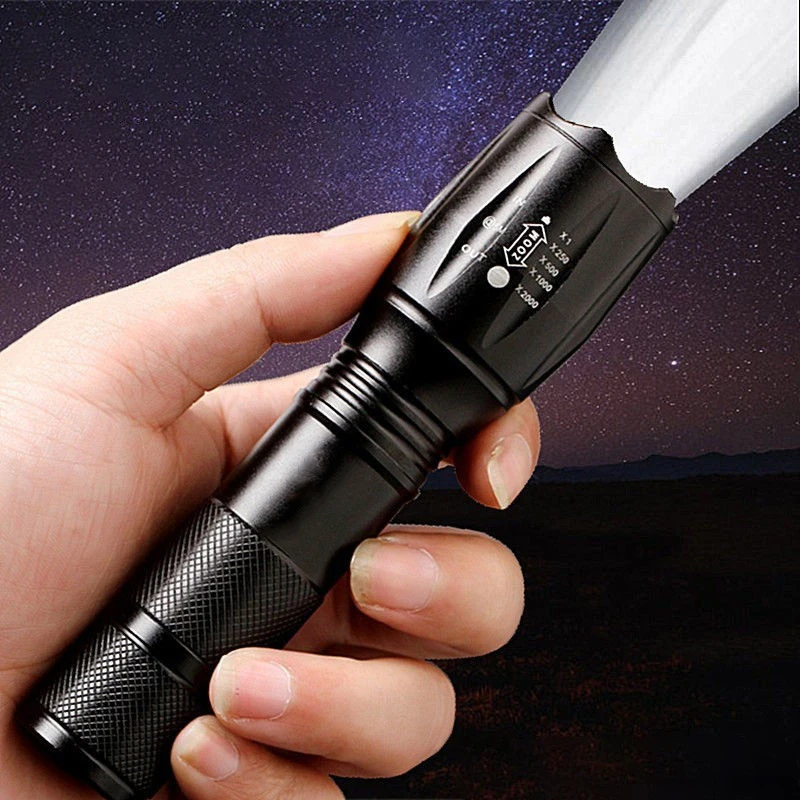 Powerful LED Flashlight Aluminum Alloy Portable Torch USB ReChargeable Outdoor Camping Tactical Flash Light