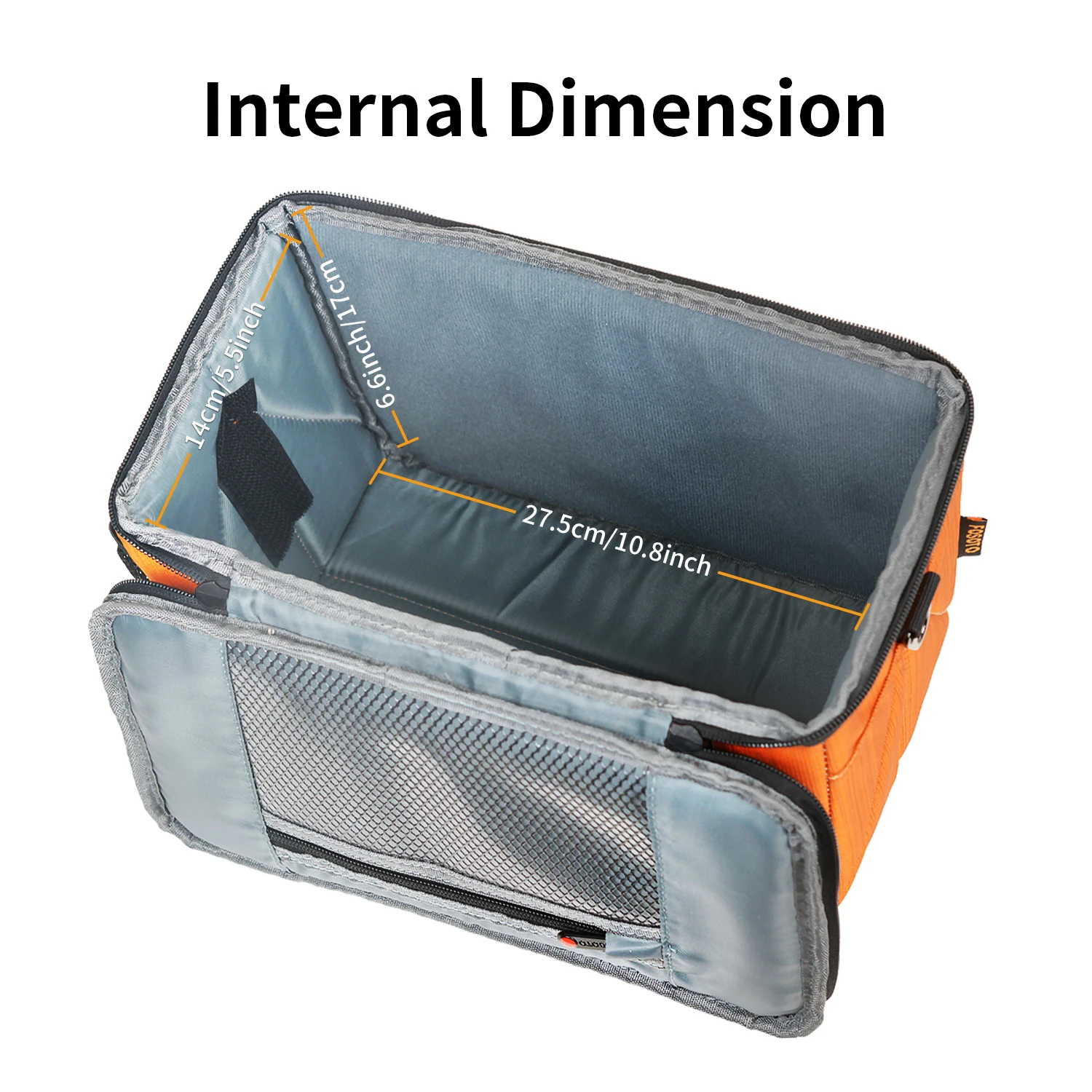 Fosoto Orange Camera Bag Case Photos Photography Waterproof Shoulder Bag For DSLR Lens Nikon Canon M50 Sony a7 iii A6000