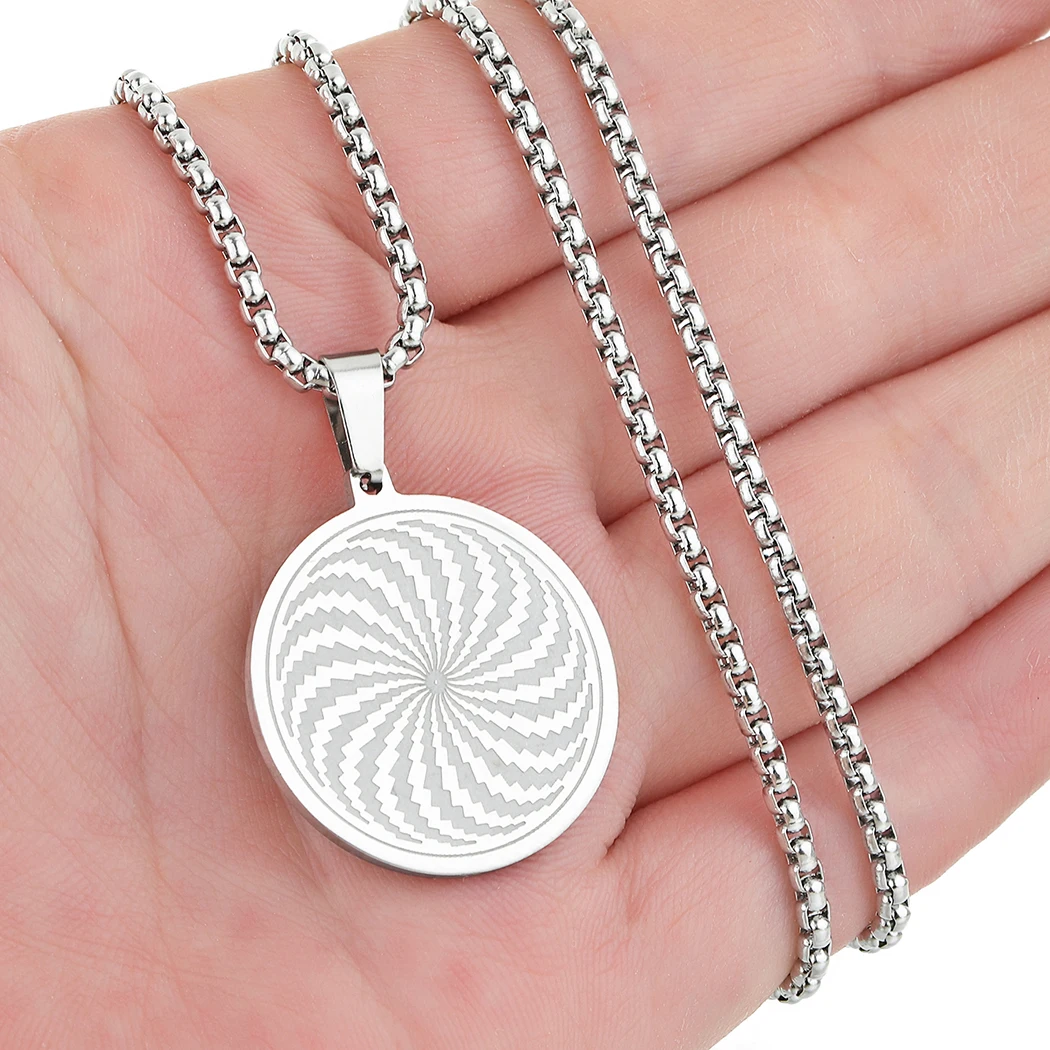 Cxwind Stainless Steel The illusion of Amulet Necklace For Women Men Chain Hypnosis Pendant Necklace Party Ornament Jewelry Gift