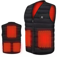 Gilet chauffant intelligent en coton pour homme, automne-hiver, 9 zones chauffantes, col en V, gilet pour femme, veste thermique d'hiver chaude et flexible pour l'extérieur, M-6XL 2