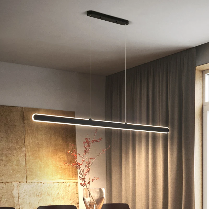 Vintage pendant light Minimalist LED rectangular chandelier Dining Room Long Nordic Office Bar Coffee Shop kitchen indoor light